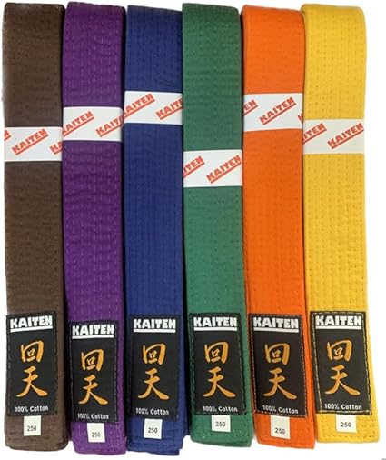 KAITEN Ceinture De Karaté - Bleu Et Marron - Ceinture De Couleur