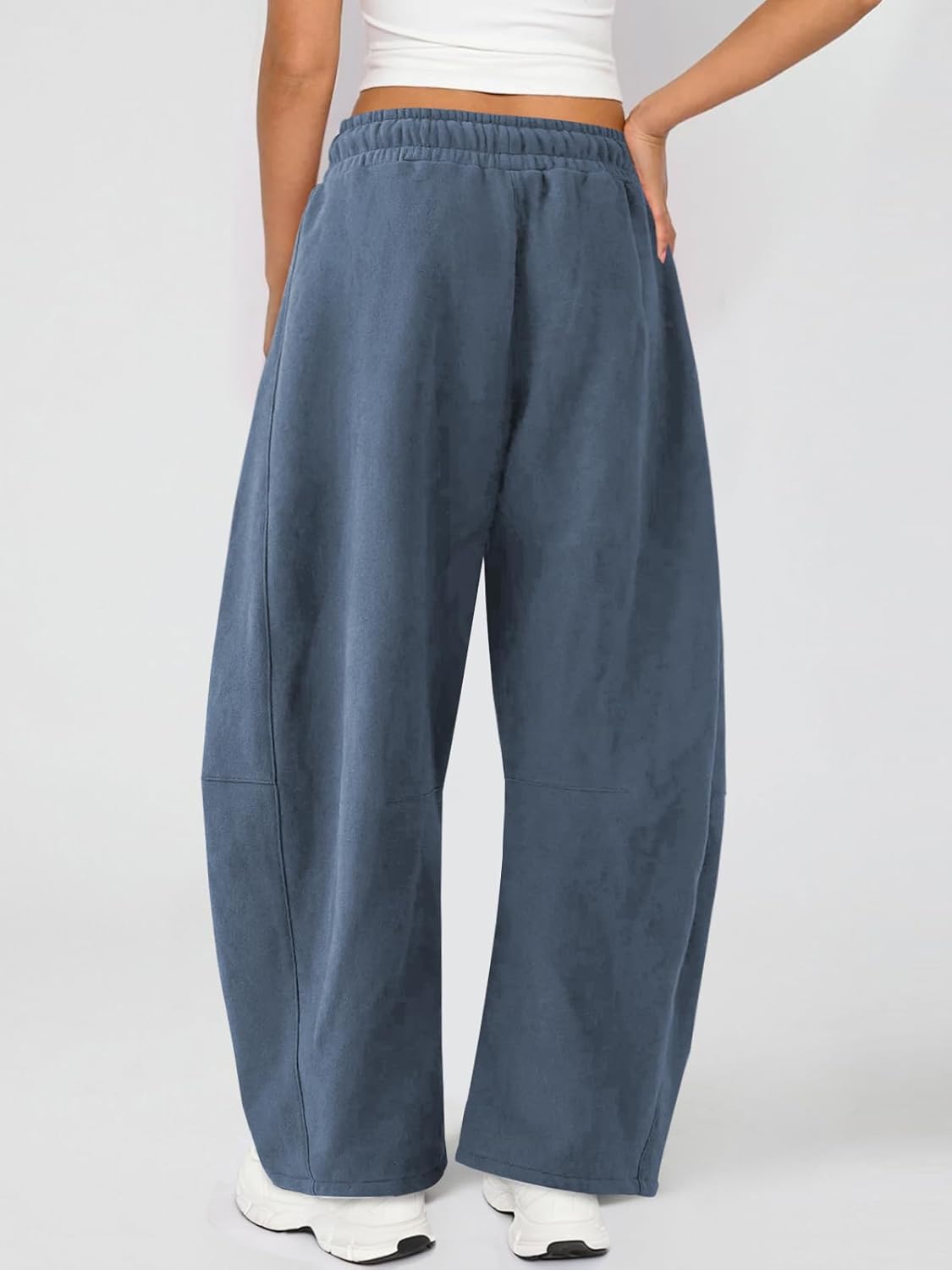 Womens Barrel Sweatpants Wide Leg Sweat Pants for Women Elastic Waisted Drawstring Pants Casual Athletic Fall Clothes - Image 2