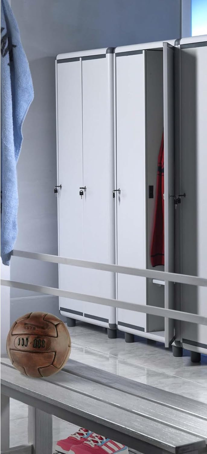 Rocard ® | Armadietto Armadio da Spogliatoio | Mobile Mobiletto | 2 Ante |Chiusura Ante con Chiusura a Chiave | 4 Ripiani Totali | Misure :39cm Profondità x 72 cmLarghezza x 175 cm Altezza