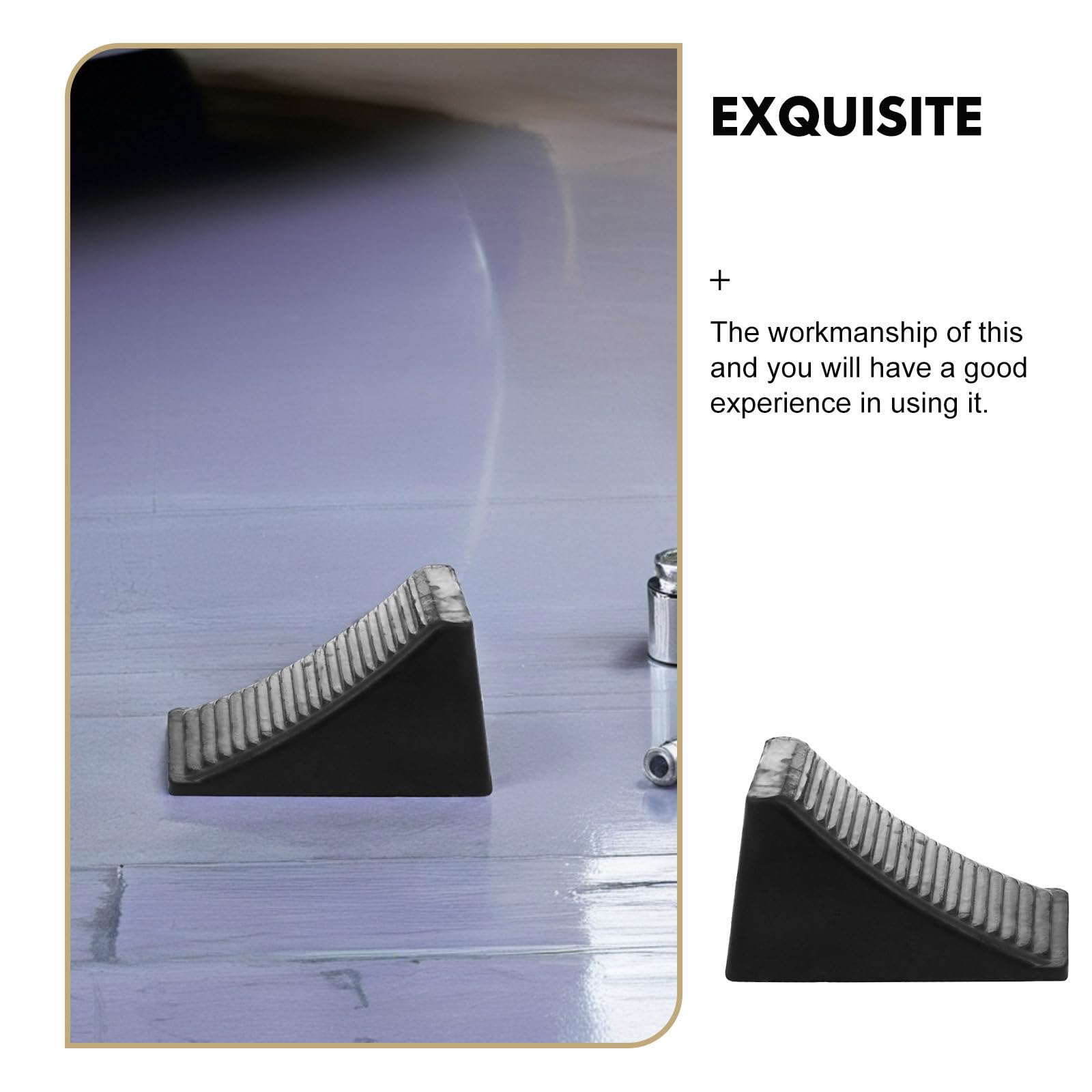 UKCOCO Cales de Roue de Moto Stabilisateur Portable pour Remorque en Caoutchouc Noir Lot de 2 Pièces pour Arrêt Sécurisé pour Essieu de Pneus de Camion
