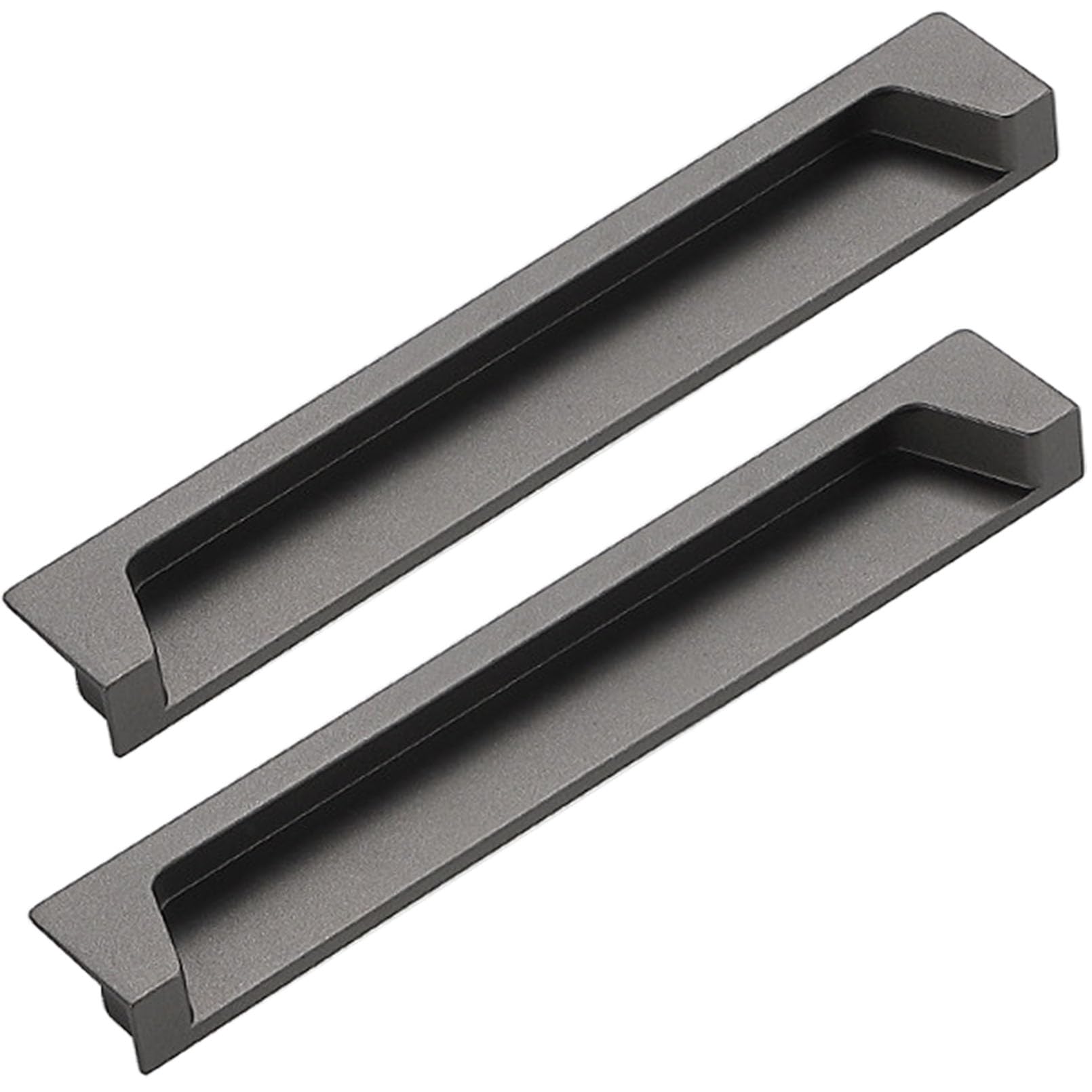XIAODANHUA Concealed Bathroom Cabinet Handles 2 Pack Zinc Alloy Furniture Decoration Pulls Embedded Wardrobe Door Pull Handles Drawer Pulls (Hole Distance 288mm)