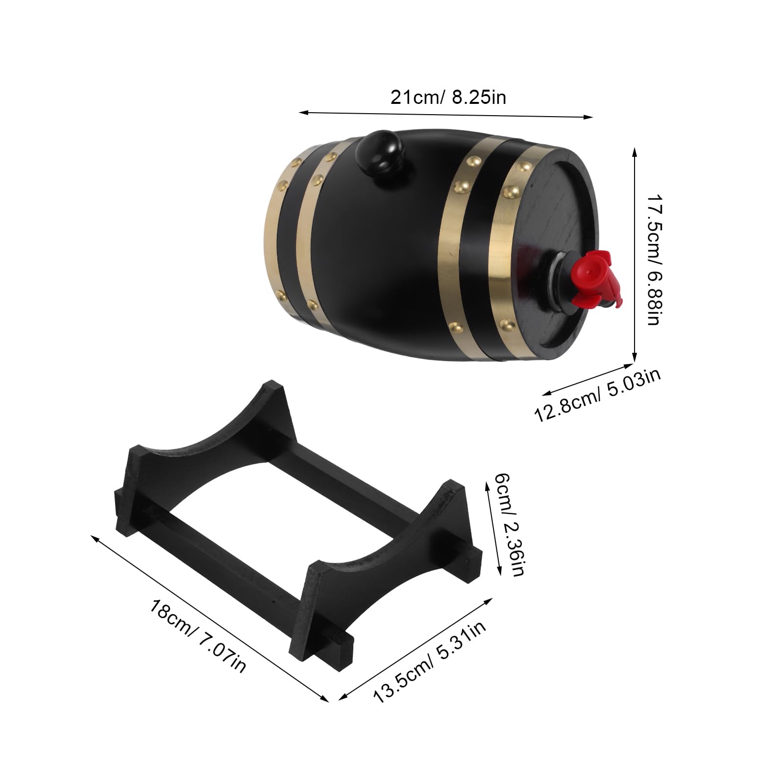 Cabilock Dispensador de Barril de Whisky Grifo y Soporte Jarra de Madera para Añejar Vino Decoración de Bares para Cerveza y Licor