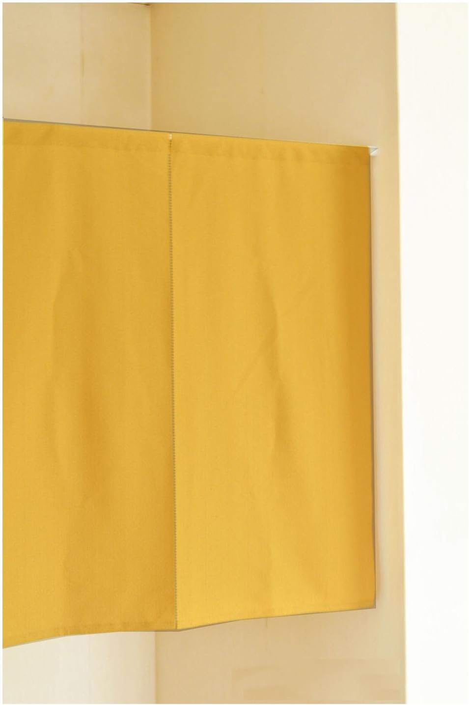 開催中 程よい厚みで透けにくい防炎加工 のれん 無地調柄 マスタード