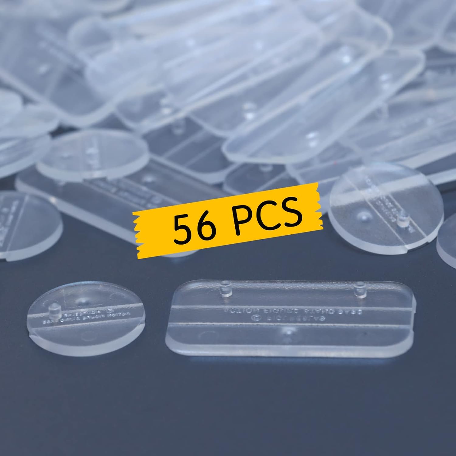 56PCS Action Figure Stand Bases, Assembly Display Holder Accessories, Fit for Most 6inch Figures, Transparent/ Mix Square & Round Shape