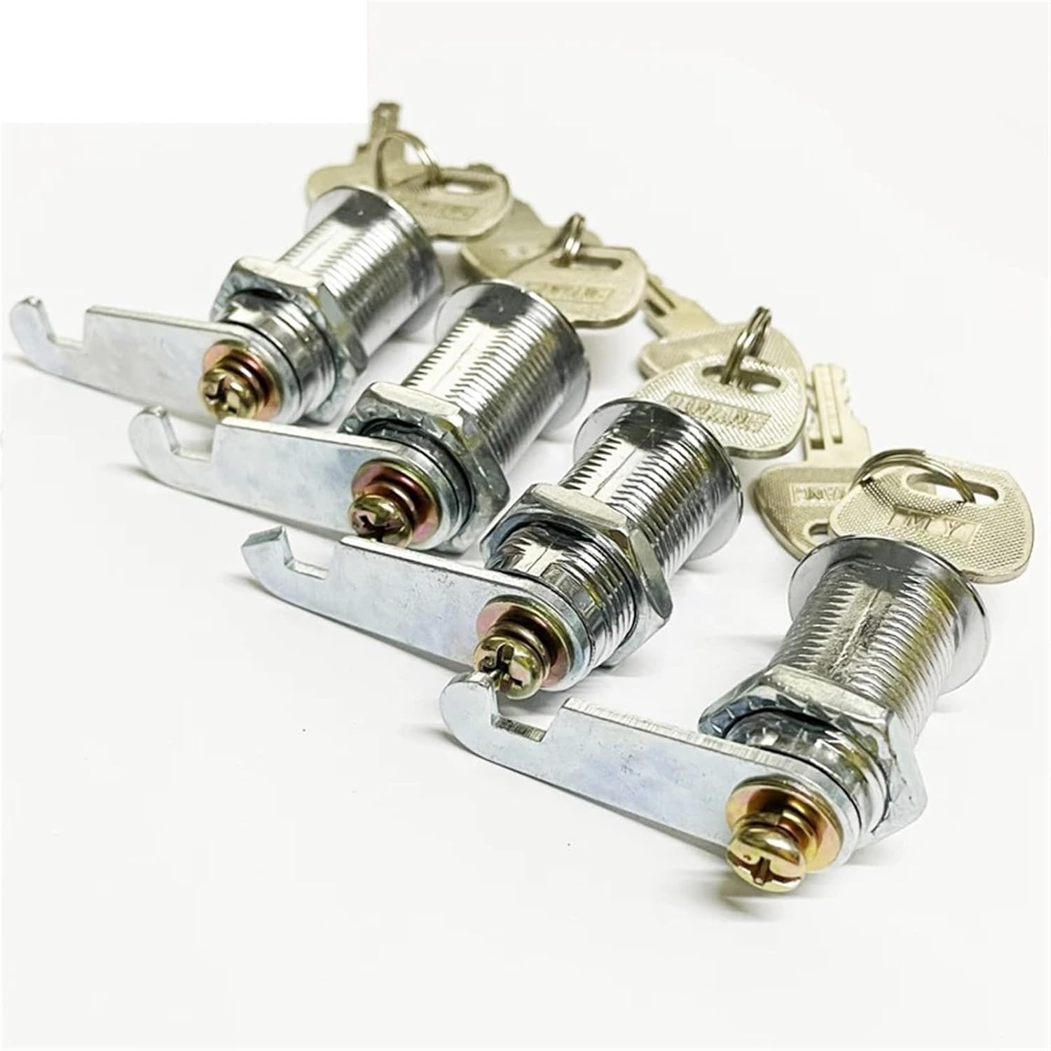 Cam lock, filing cabinet lock, Drawer Cam Lock Pack of 4 with 2 Keys for Door Mailbox Cabinet Tool Box DIY Furniture Hardware HJ03 H(Key Different X 20mm)