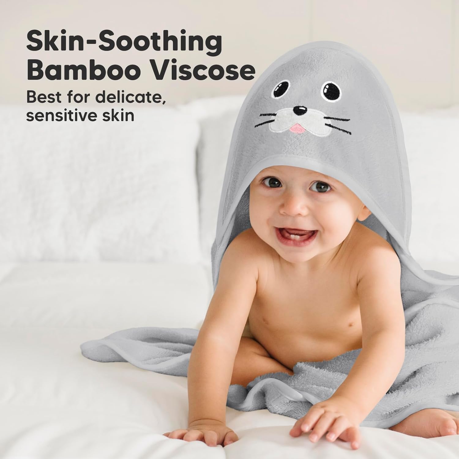 KeaBabies Baby Hooded Towel and Baby Washcloths for Newborn, Kids - Soft Bath Towels with Hood for Toddlers - Soft, Absorbent Infant Bath Cloth and Face Washcloths for Boys, Girls