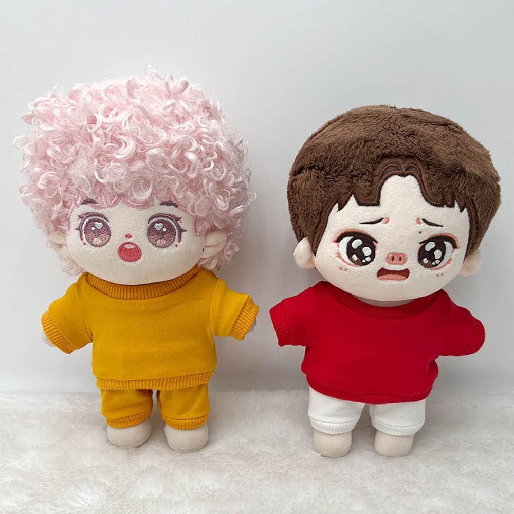 niannyyhouse 20cm Plush Doll Clothes Sportswear Suits Sweatshirts Pants Doll Dress up (Purple, 20cm)