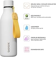 Vista 323 de BJPKPK Botellas de agua aisladas, botella de agua de metal de acero inoxidable de 18 onzas con correa, termo a prueba de fugas sin BPA, tazas