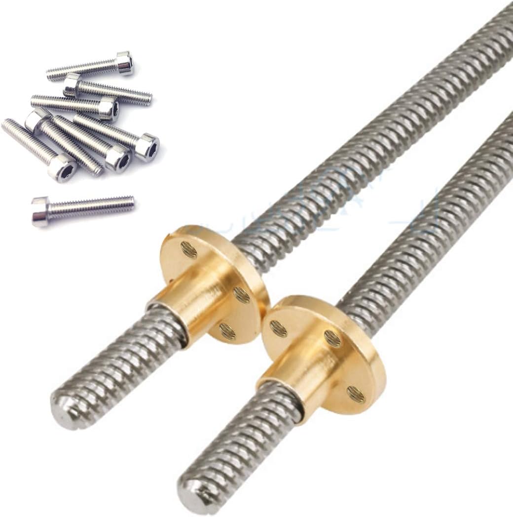 SOOWAY350mm 8mm T8 Threaded Rod Lead Screw + T8 Nut For 3D Printer Stepper Motor