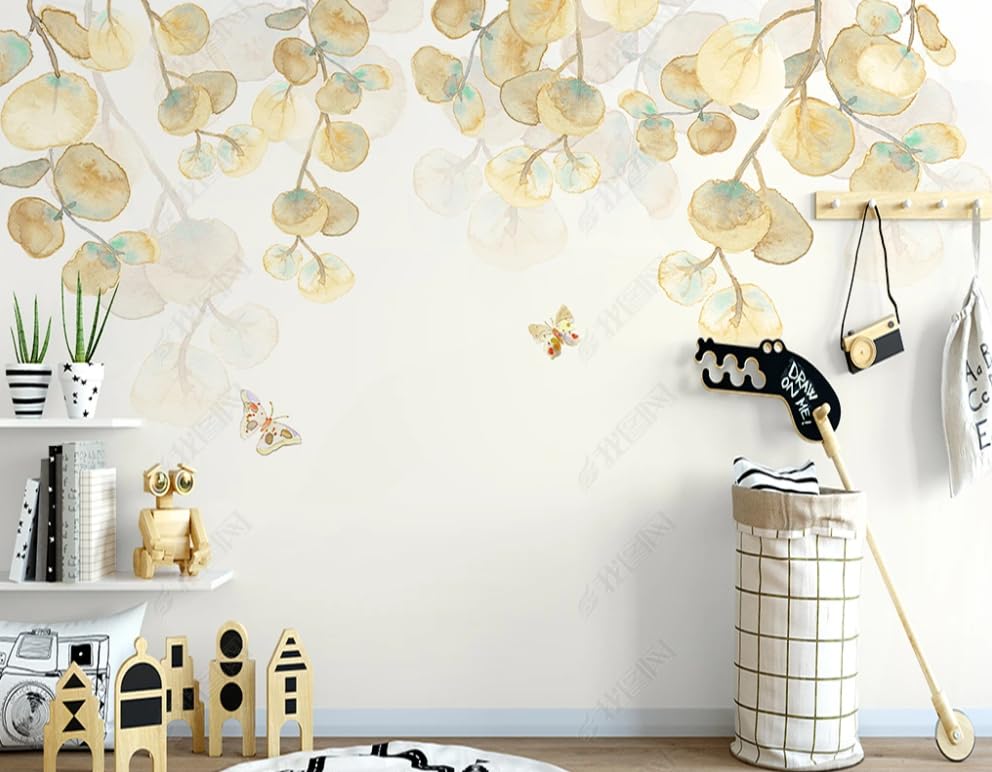 Papier peint intissé feuilles élégantes pour masquer un grand mur blanc