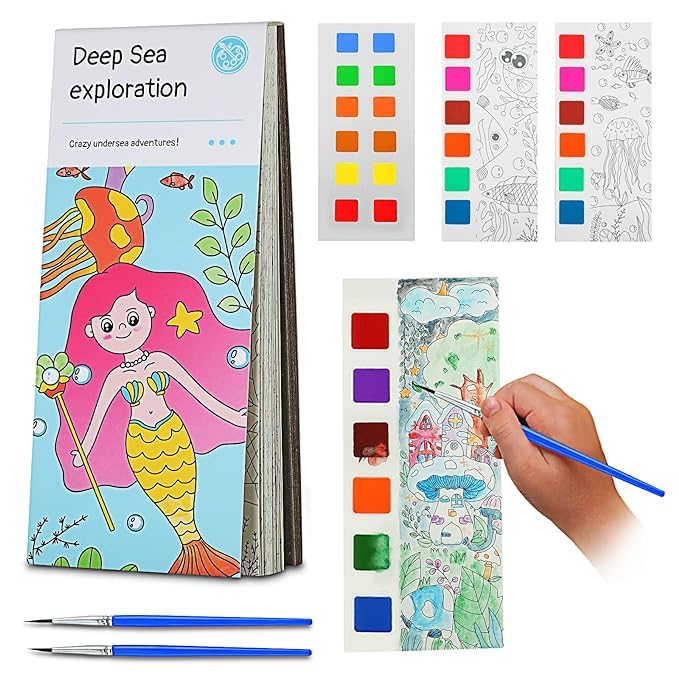 Water Colouring Books for Kids Painting Drawing Books with Brush Color