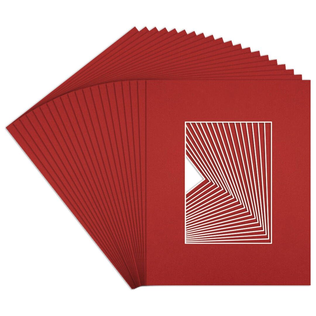 Procut Global 20x16" Crimson Picture Mounts to Fit A4 Aperture, Precision Cut Cardboard Photo Mount, Ideal for Frames Prints