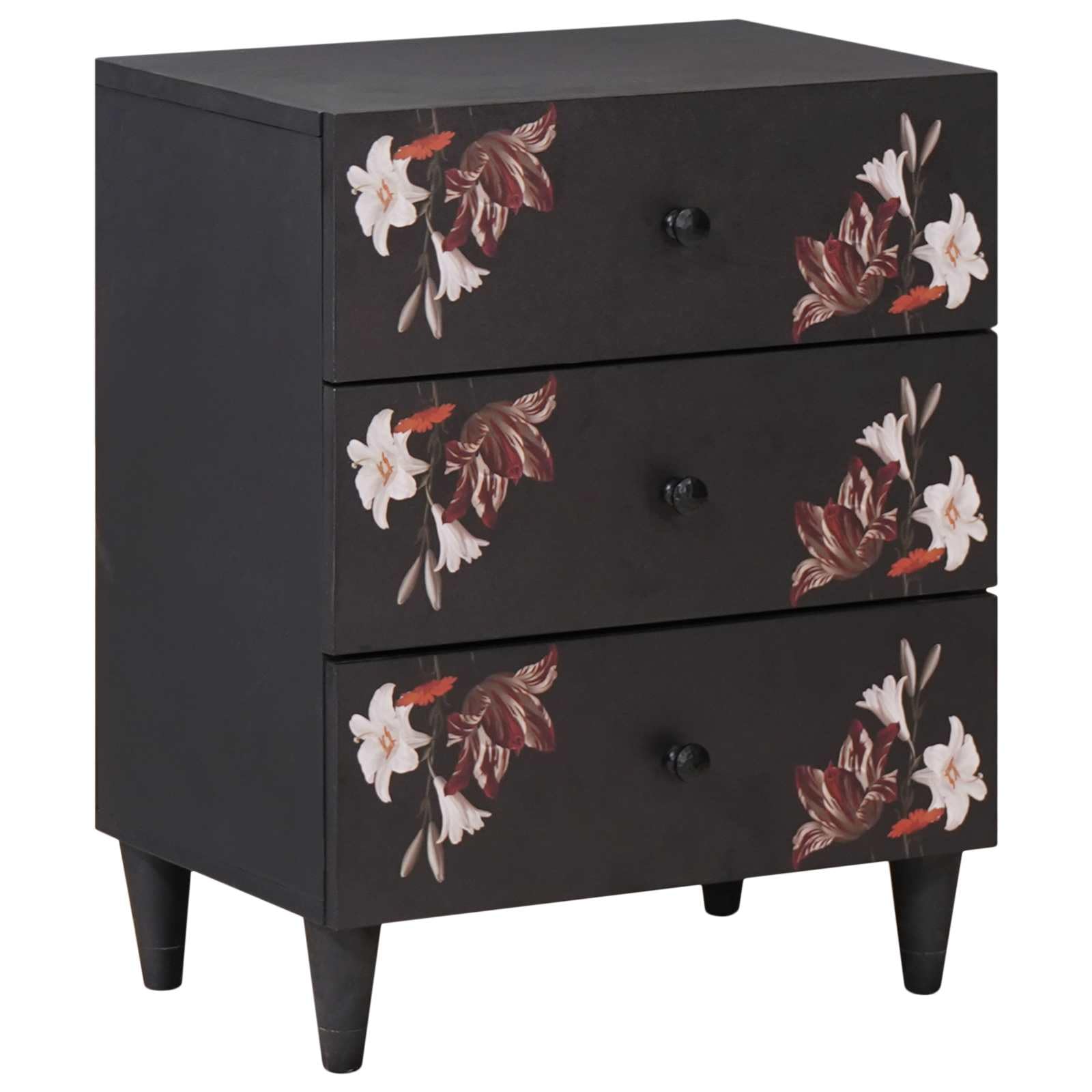 Table de Chevet Multicolore 50x33x60 cm en Bois de Manguier Massif