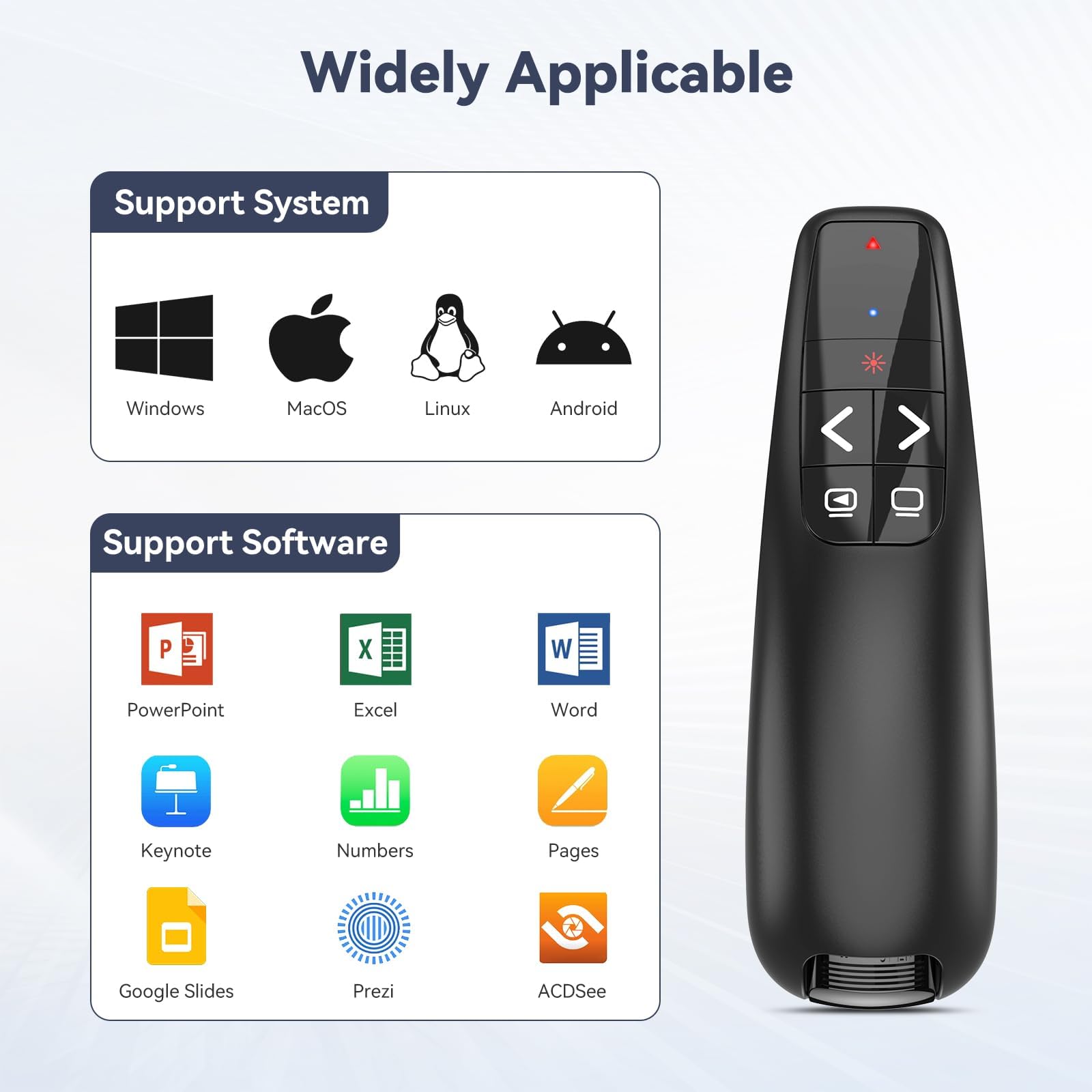 Clicker de présentation 2 en 1 USB C/A sans fil pour Mac ordinateur