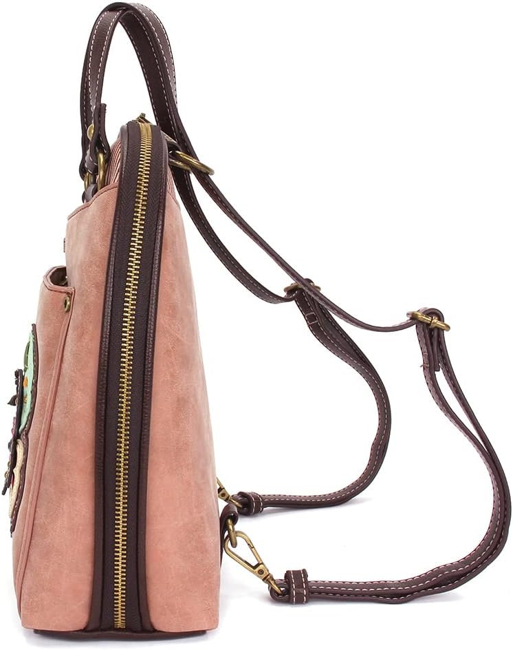 Chala Group Handbags Multi-Color Convertible Mini Backpack Purse (870) (Butterlfy_ Dusty Rose)