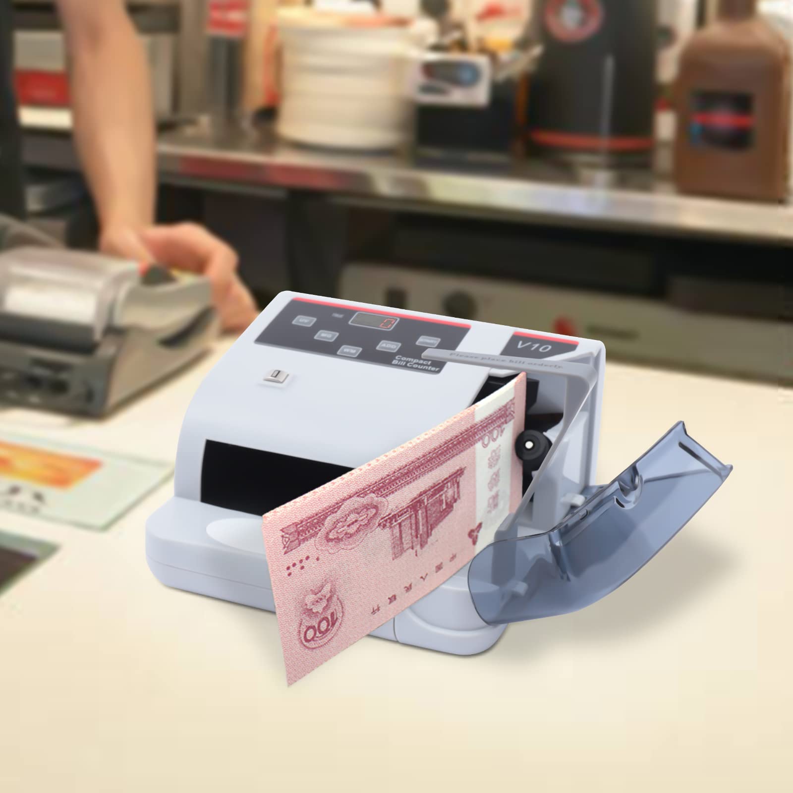 Portable Money Counter Machine With UV/MG/WM Detection - 600 Bills/Min,  Value Counting, LED Display, For Multi-Currency (USD, RMB) Cash Counter