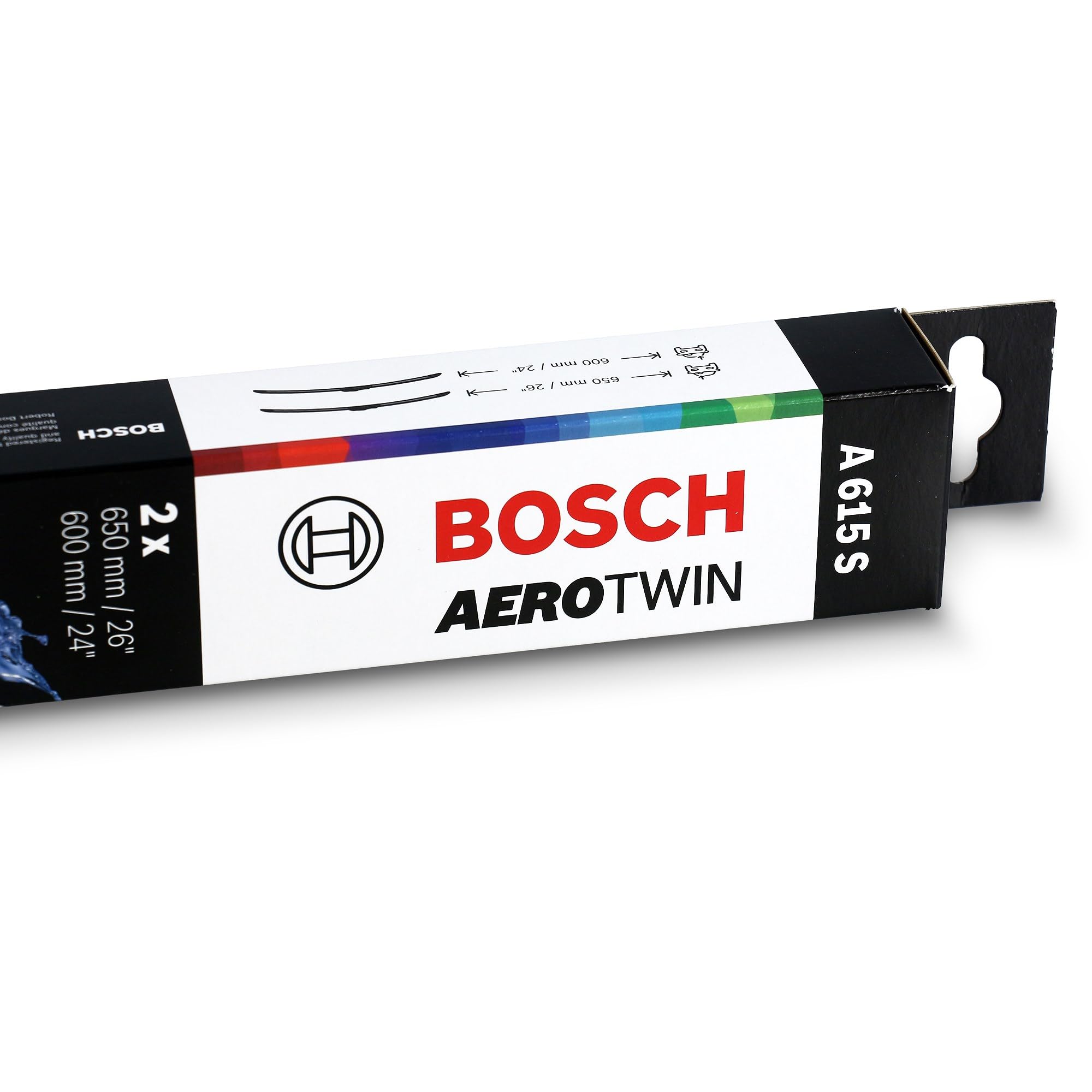 Tergicristalli Bosch Aerotwin A615S, Lunghezza 650mm/600mm, 1 set per parabrezza anteriore