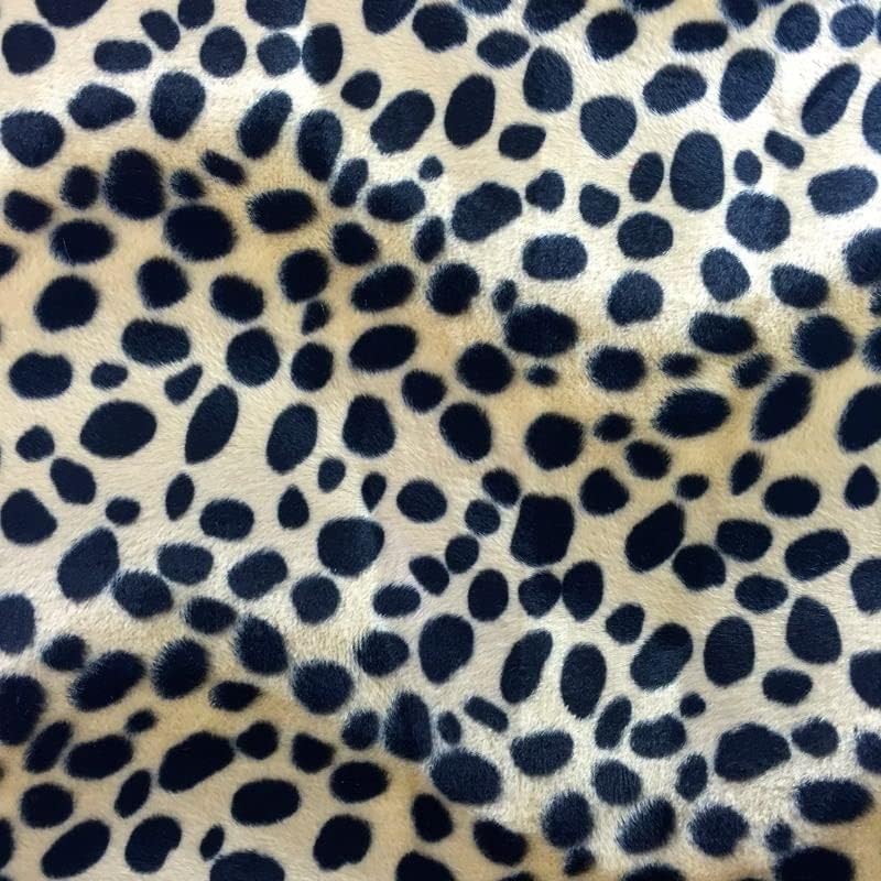 Taupe Dalmatian Dog Velboa Faux Fur Fabric - Sold by The Yard - 58"/ 60"