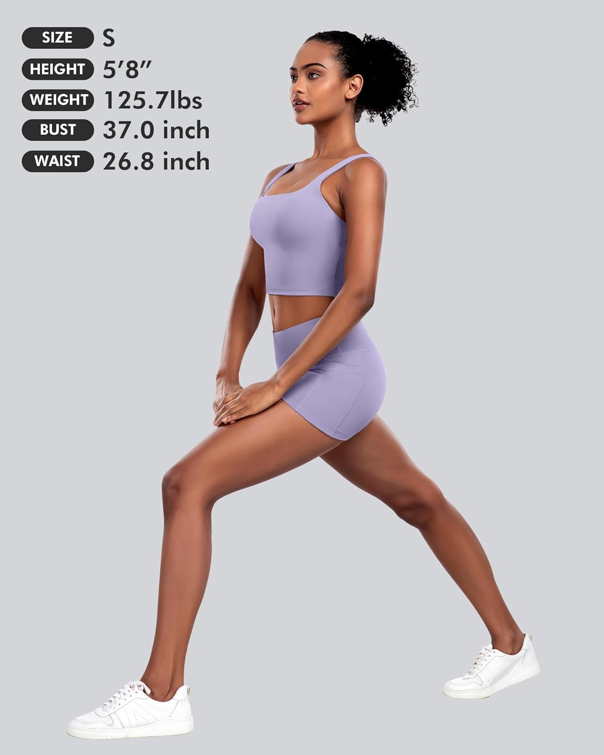 Womens Sports Bras 5 Packs - Square Neck Longline Workout Crop Tank Tops Padded Yoga Camisole with Built in Pads - Image 7