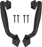 Vista 12 de Paquete de 2 manijas de barra recta de 8 pulgadas para puerta de granero, tiradores de hierro fundido negro para puertas correderas, puertas
