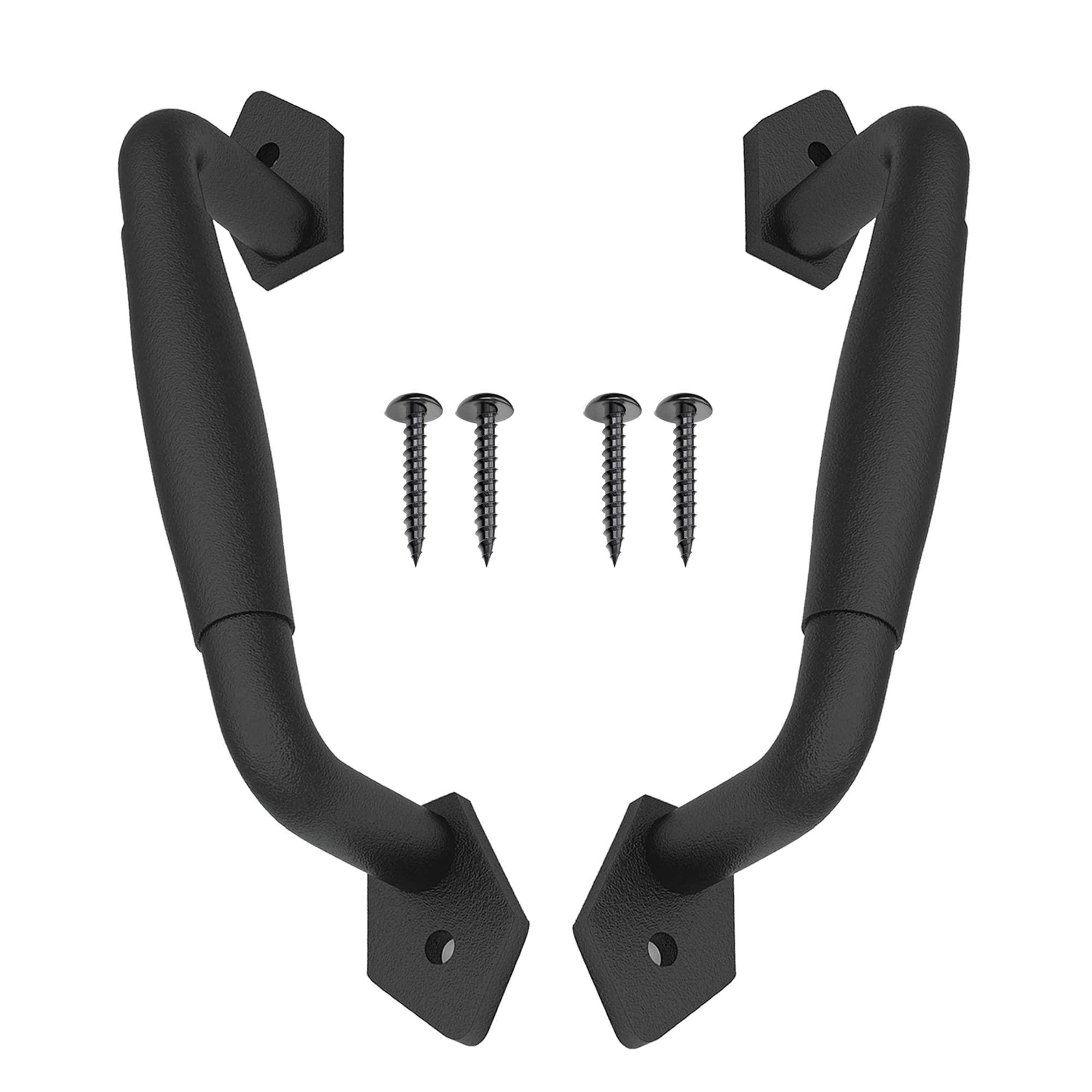 2 Pack 8" Diamond Tapered Barn Door Handle, Black Gate Pull