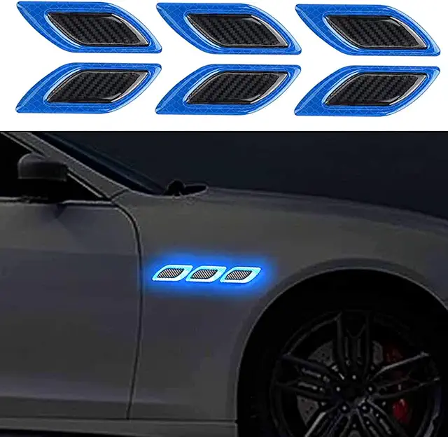 Autocollants réfléchissants 3D pour BMW - 6 pièces bleues haute visibilité nuit
