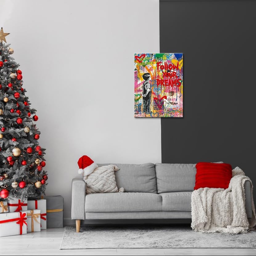 Miniatura 2 de Banksy - Arte de pared con graffiti callejero, citas inspiradoras para sala de estar, dormitorio, baño, oficina, 12 x 16 pulgadas