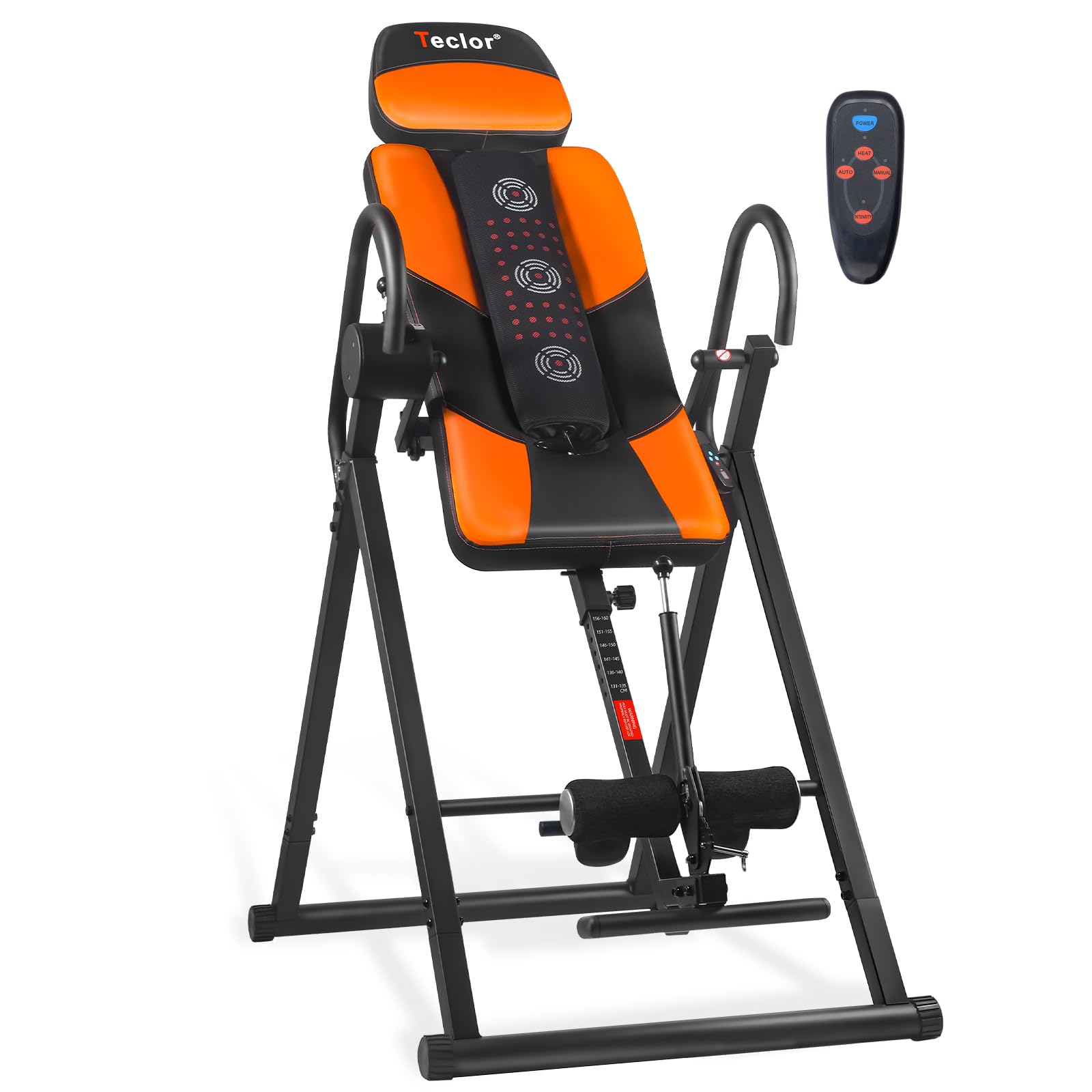 Inversion Table,Advanced Heat and Massage Function,Strength Training Inversion Table for Back Pain Relief,Heavy Duty Inversion Table 350 lbs Capacity with Wider and Thickened Backrest