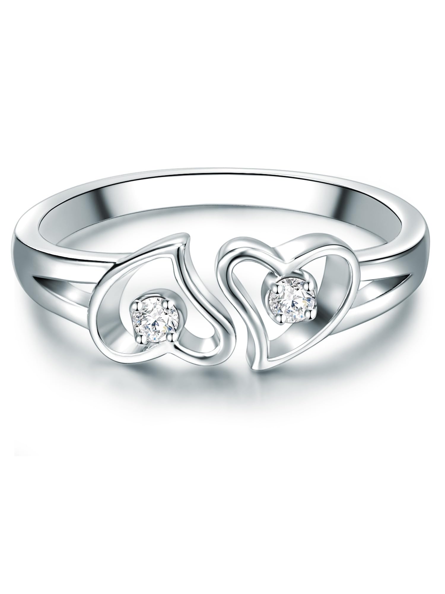 Trilani Plata de ley 925 Circonita Sortija Corte brillante