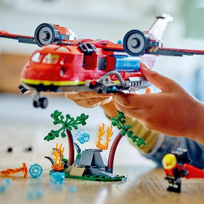 LEGO City Fire Rescue Plane Toy for 6 Plus Year Old Boys, Girls and Kids Who Love Imaginative Play, Airplane Emergency Vehicle Playset Includes 3 Minifigures, Birthday Gift Idea 60413
