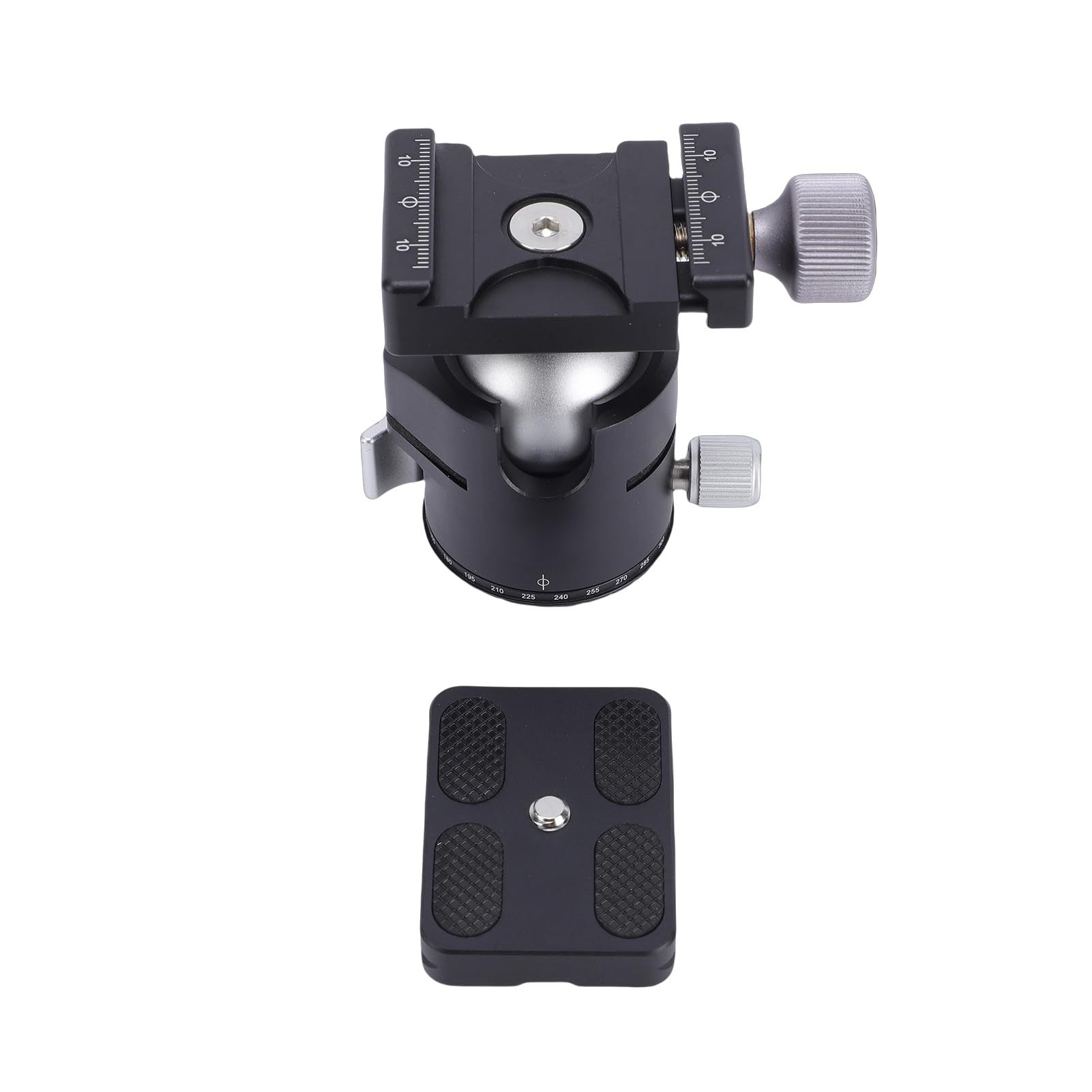 Luocute Testa a Sfera da 32 Mm, Piastra a Sgancio Rapido con Blocco a Leva con un Leggero, capacità di Carico di 279 G, 8 Kg, con Morsetto Compatibile Standard, per Treppiede Monopiede