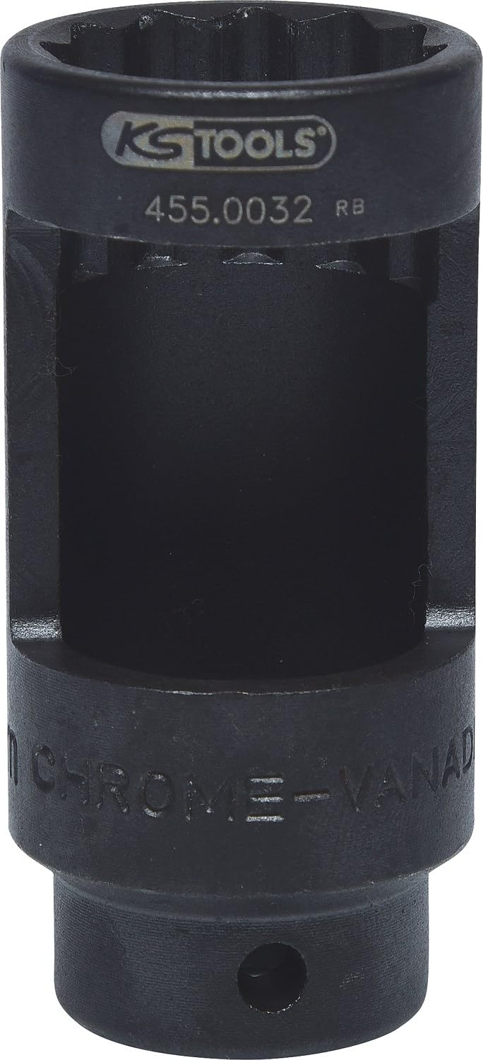 KS Tools 455.0032 - Douille d'extraction pour injecteur 12 pans - 27mm - L.78mm - Idéale pour utilitaires, VL, SUV, etc. - En acier spécial - Brunie