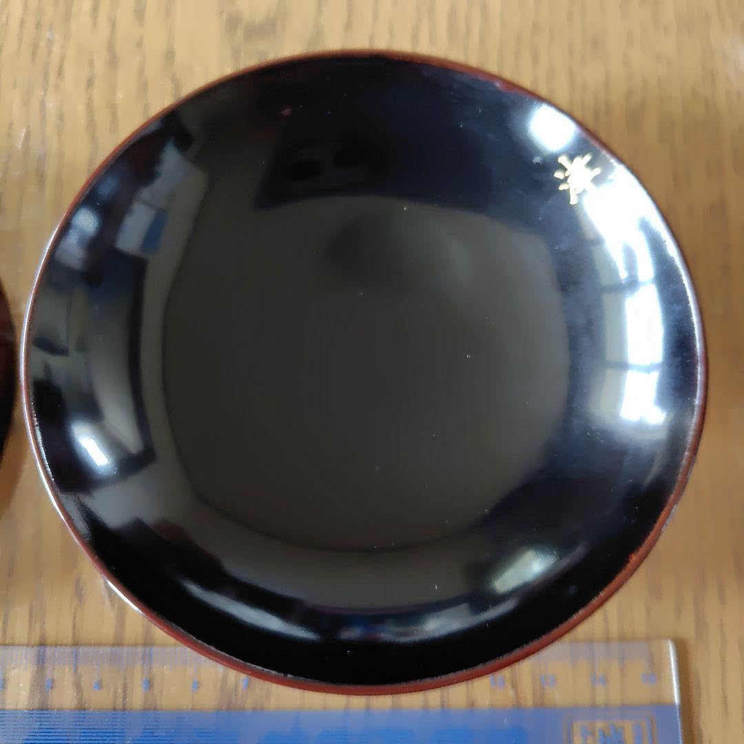 Amazon.co.jp: お明治レトロ黒赤金模様 輪島塗蓋付き椀 3個セット