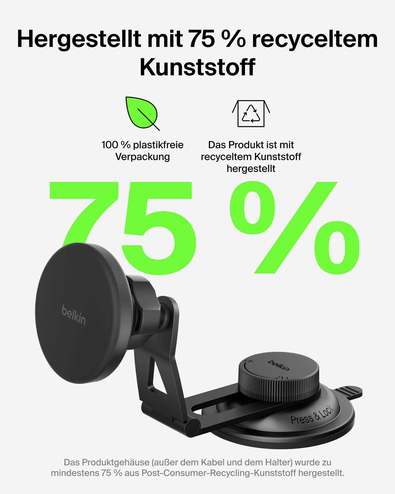 Belkin BoostCharge Qi2 Kfz Ladegerät, Magnetische Handyhalterung Auto mit Ladefunktion, Induktive Ladestation MagSafe Kompatibel, Lüftungshalter mit USB C Kabel für iPhone, Galaxy, Pixelsnap – Schwarz