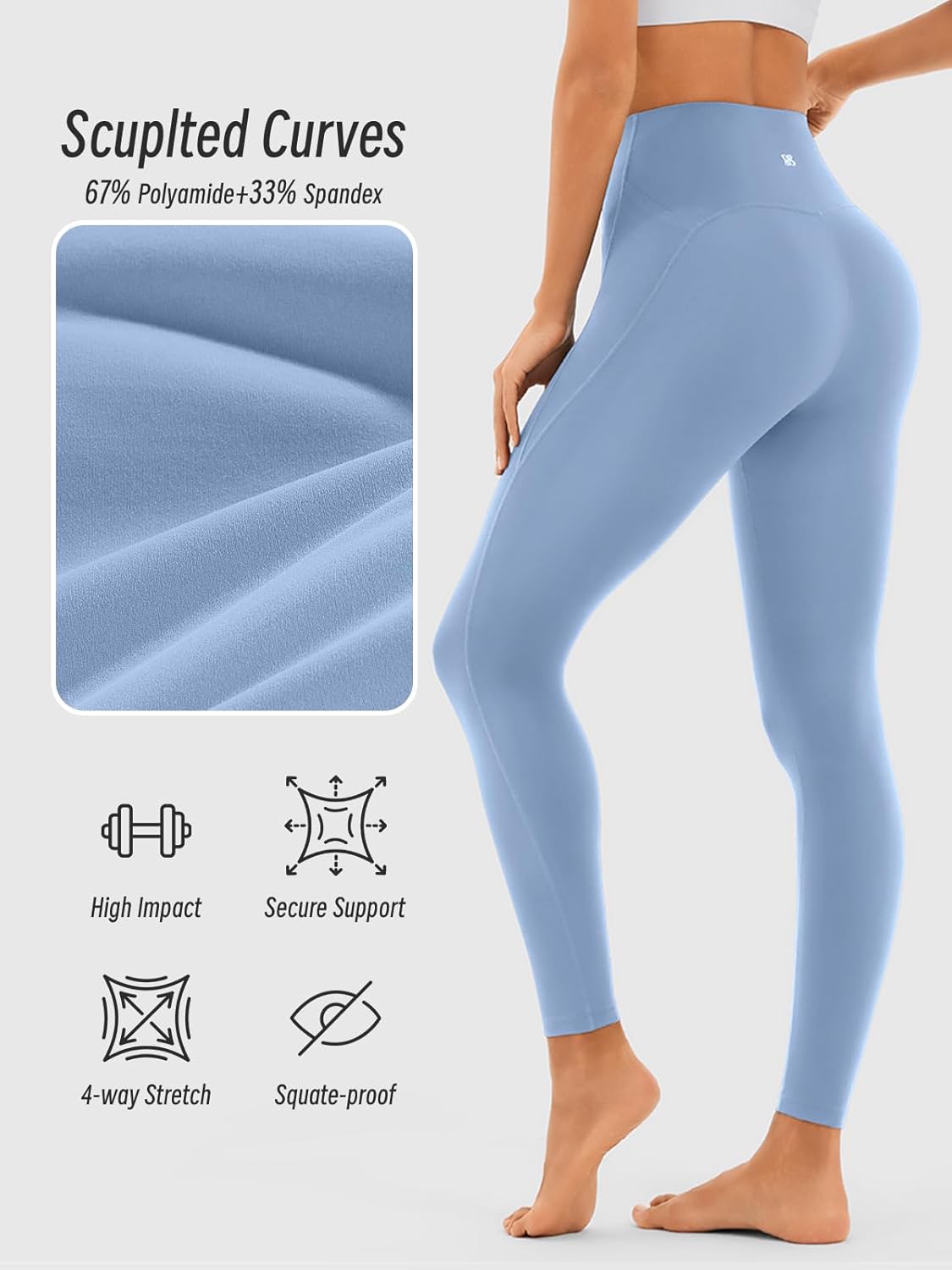 Compression Seamless Leggings with Pockets for Women High Waist Yoga Pants Tummy Control for Workout, Gym, Running