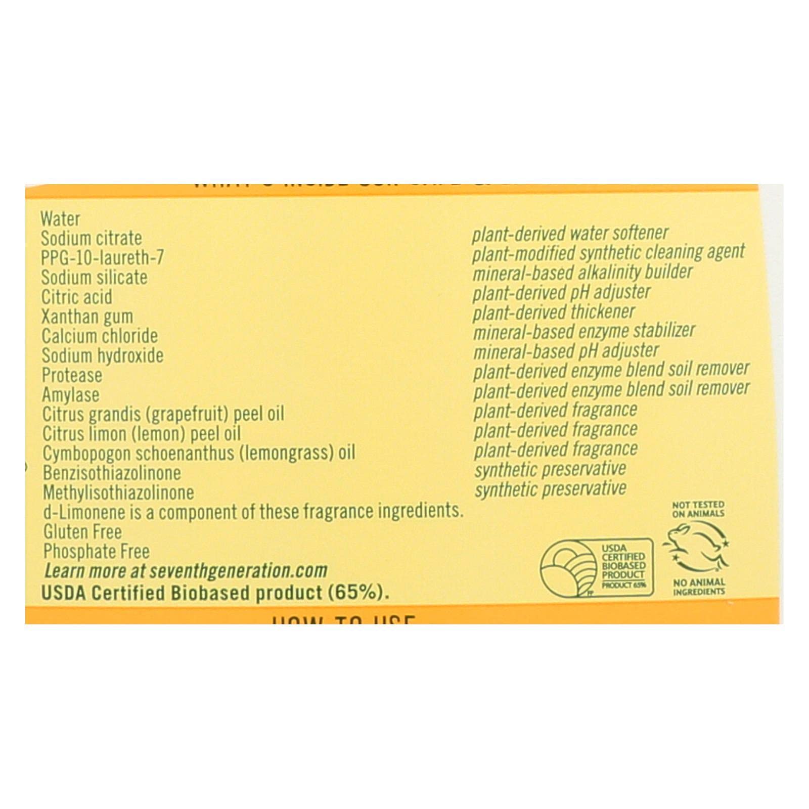 Seventh Generation Lemon Scented Automatic Dishwasher Gel ( 6x42 OZ)