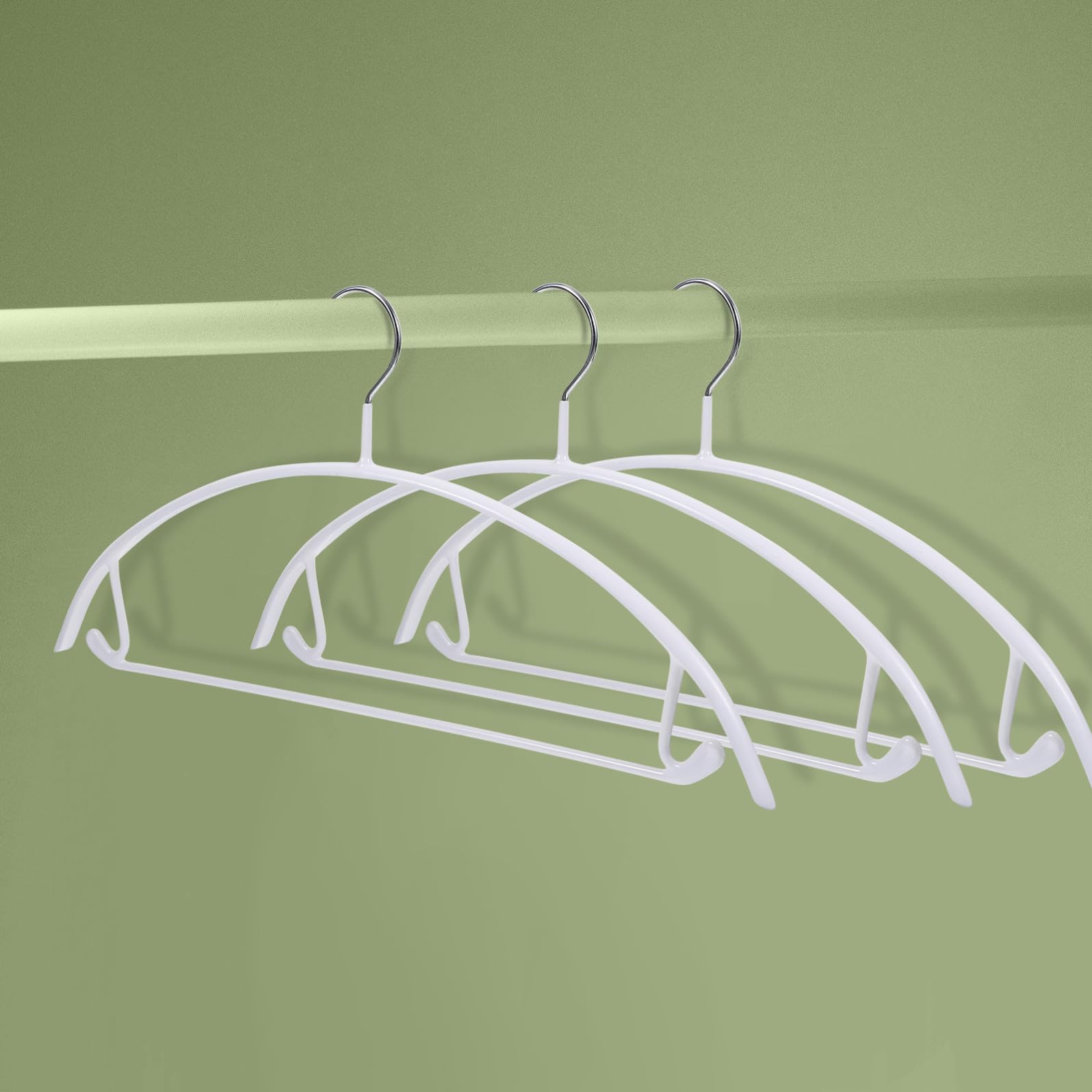 10 Pezzi Grucce in Pvc Iron Ganci a Semicerchio Antiscivolo per Abiti e Maglioni, Capacità 8kg, per Camere da Letto e Piccoli Lavanderie, Colore Bianco