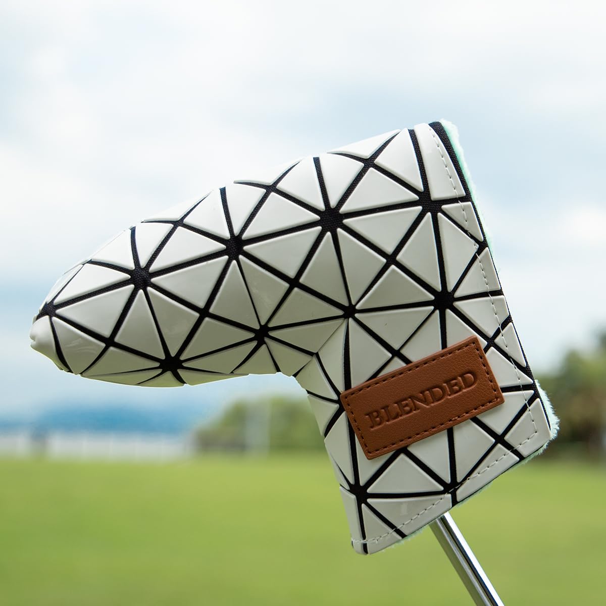 BAIRBRE Golf Putter Covers,Blade Putter Cover Mallet Putter Haedcovers Leather Golf Club Covers Putter Headcover with Magnetic for Scotty Cameron Taylormade Titleist Odyssey,White