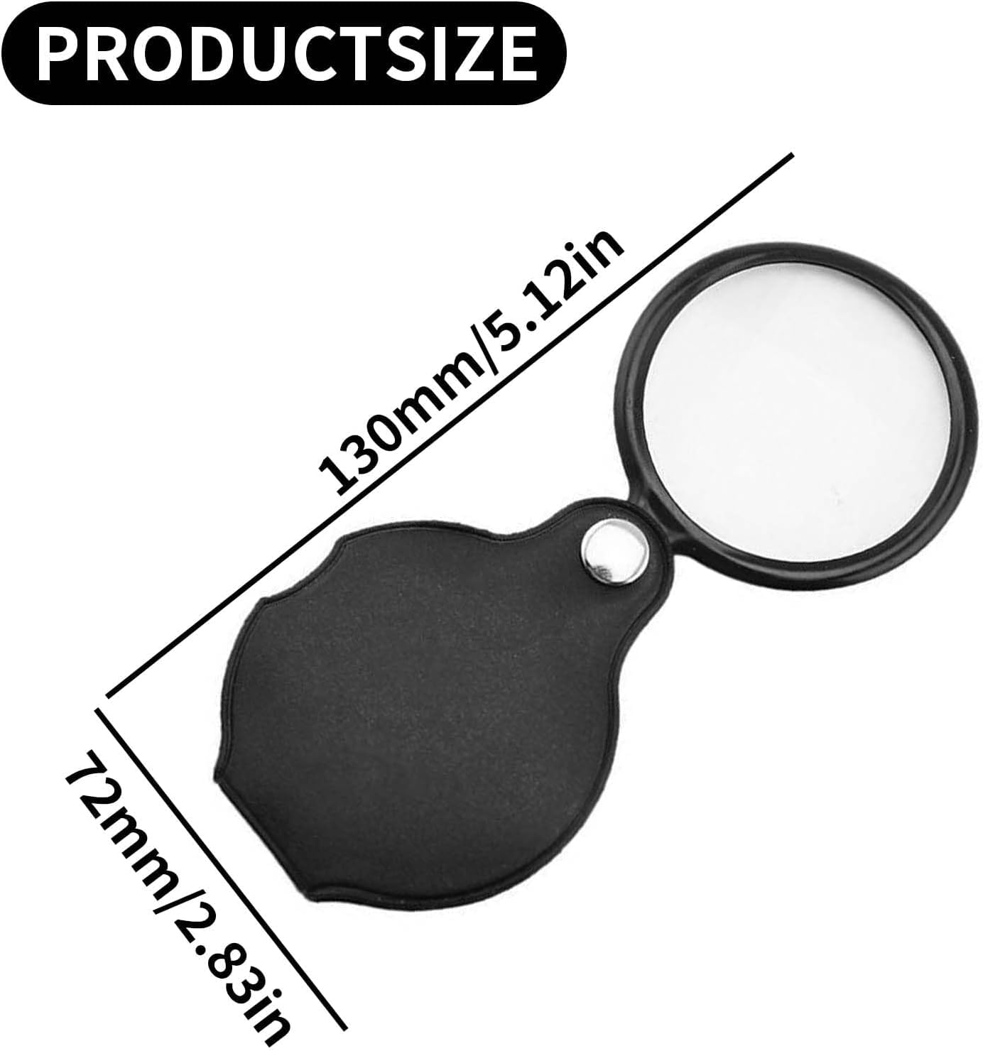 20-fache Taschenlupe – Kompakte Faltlupe Mit Drehbarem Etui Zum Lesen, Für Briefmarken, Hobbys Und Inspektionen – Ideal Für Senioren Und Hobby-enthusiasten (schwarz)