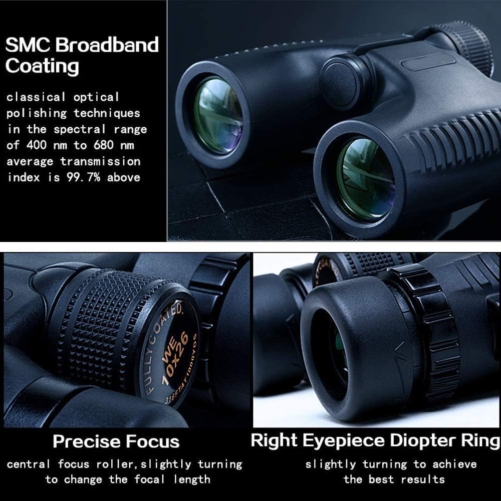 10 x 26 Waterproof Binoculars Foldable Multilayer Coating Transparent Zoom Hiking Travel Hunting Bird Watching (Colour: A)
