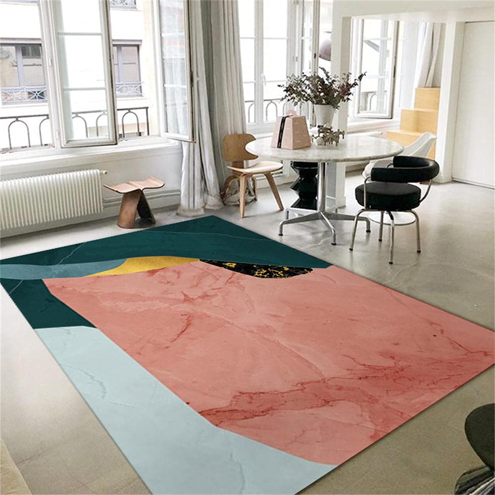Tapis de sol gamer bleu lavable grand tapis salon et chambre enfant 80x160
