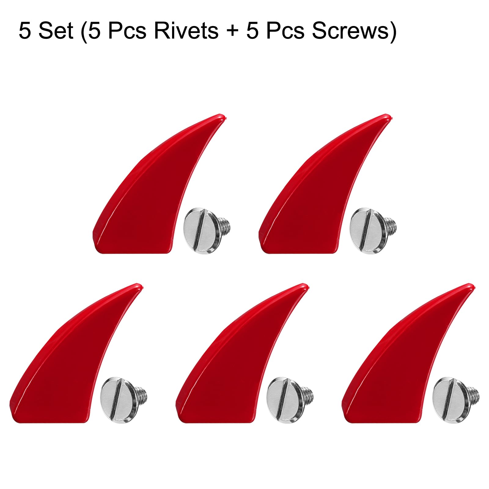 HARFINGTON Juego de 5 puntas de garra de gato de 27 x 16 mm, remaches de cuerno para manualidades de cuero con tachuelas de metal para hacer accesorios de ropa, estilo punk personalizado, color rojo