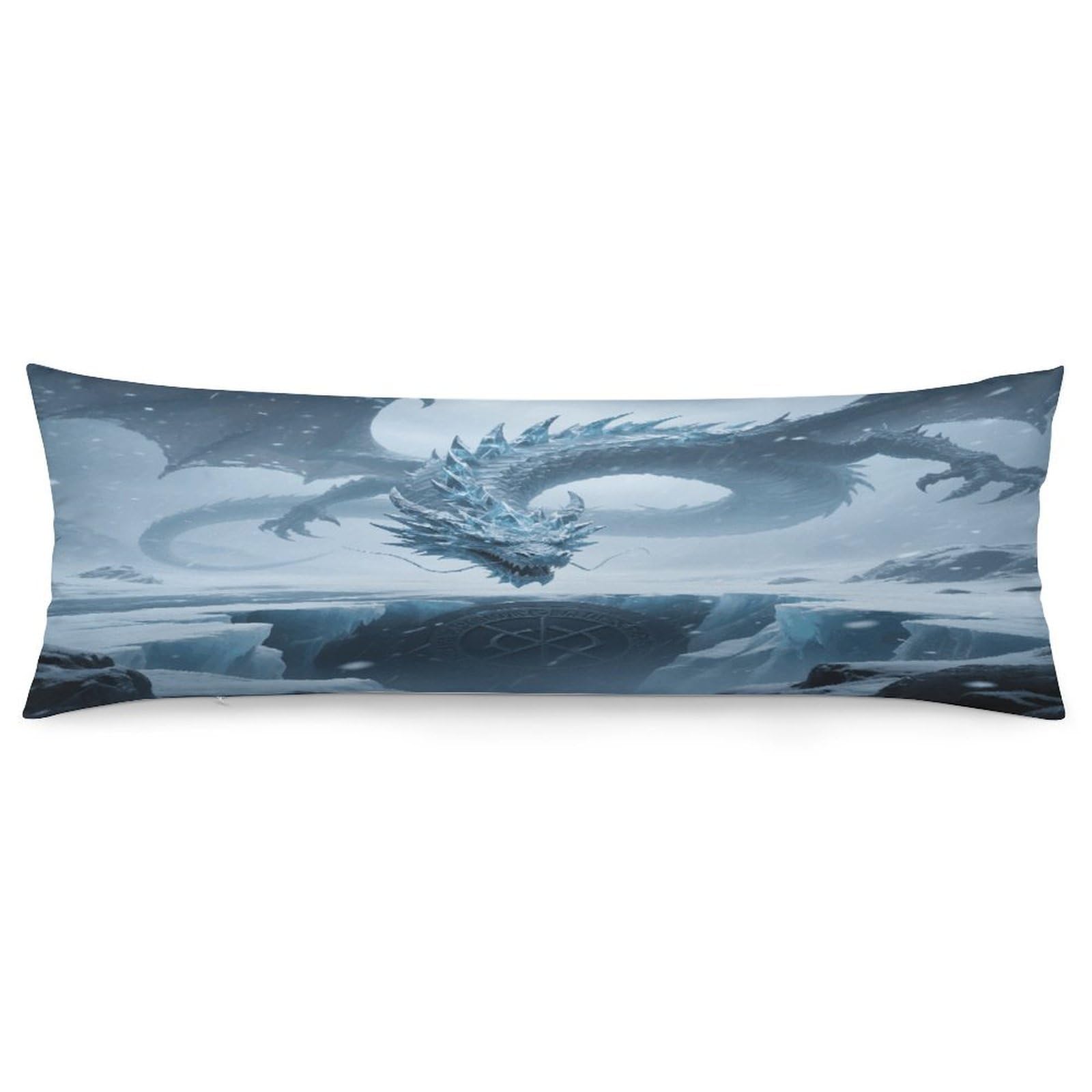 Ice Dragon Throw Pillow Cover Soft Pillow Case Decorative Lumbar Pillow Cover Cozy Throw Pillowcase Polyester Rectangular Cushion Case Decor for Couch Sofa Bed