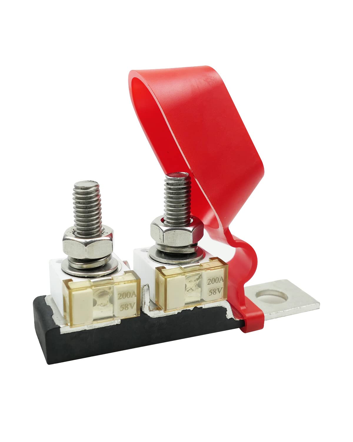 MRBF Terminal Fuse Blocks with Fuse, Dual Studs 5/16" (M8) Compact Marine Rated Battery Fuse, 200A 58V
