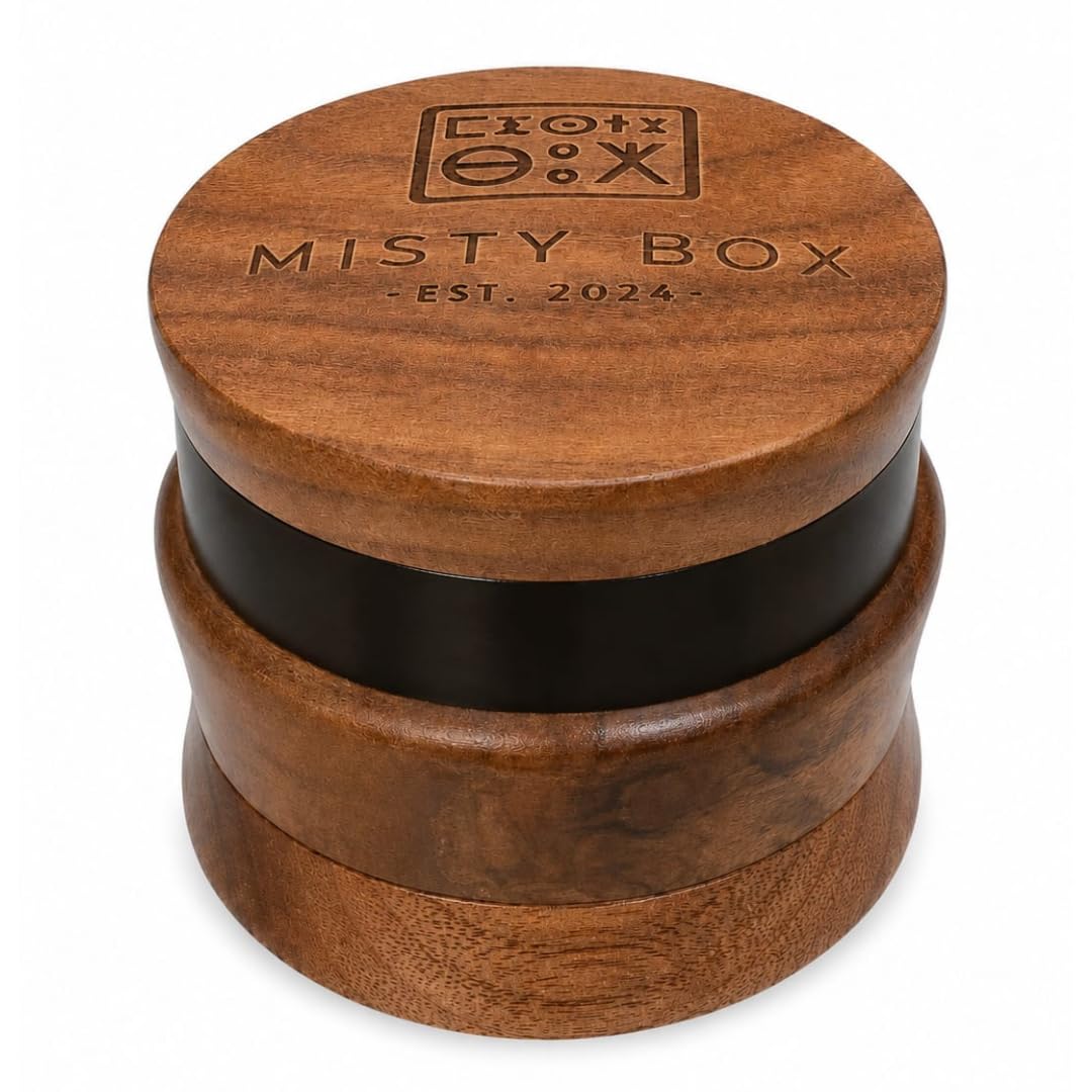 Premium Grinder, 4-teiliger Crusher aus edlem Holz | robuster und langlebiger 67mm Holzgrinder | ideal als Geschenk