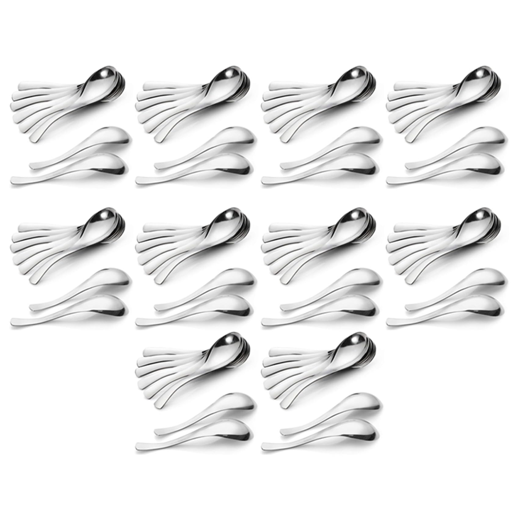 Paquete de 80 Cucharas de Sopa, Cucharas de Sopa de Acero Inoxidable, Cucharas de Mesa Gruesas y Pesadas
