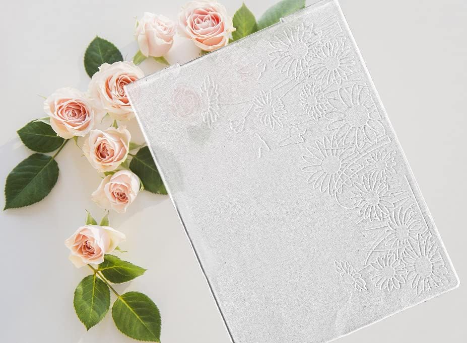 Miniatura 5 de Carpeta de relieve con impresiones texturizadas 3D, carpeta de relieve de fondo de flores para hacer tarjetas, mariposa de girasol, álbum de fotos,