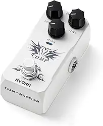 RVONE Pedal Compressor Analógico Para Guitarra/Baixo, De Guitarra Nível Estúdio, Efeitos Baixo Elétrico, True Bypass E Caixa Alumínio