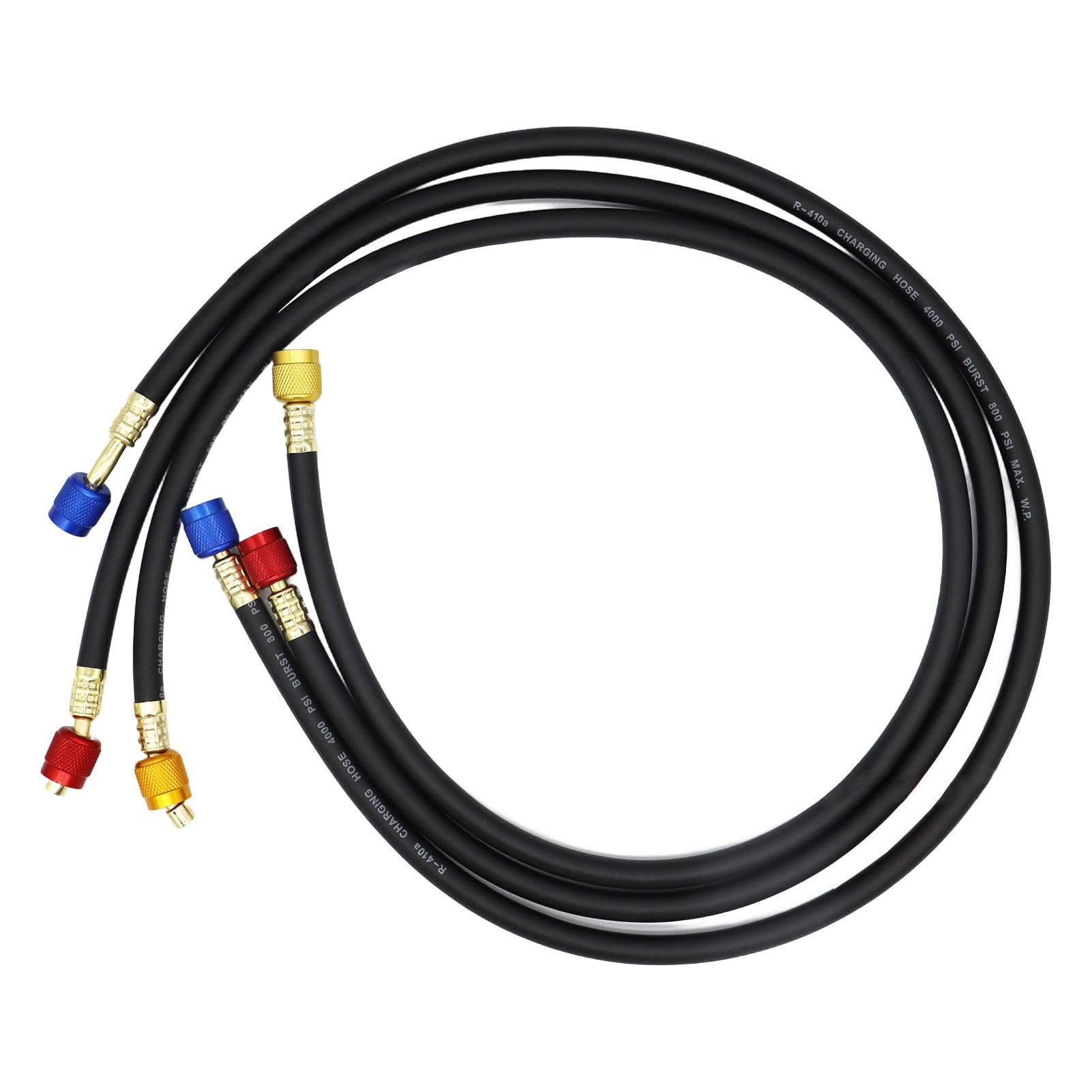 Mangueras de carga de refrigerante de CA, tubo de llenado de aire acondicionado para automóvil - Kit de manguera de carga de aire acondicionado refrigerante - Tubería de refrigerante fluorado para aut
