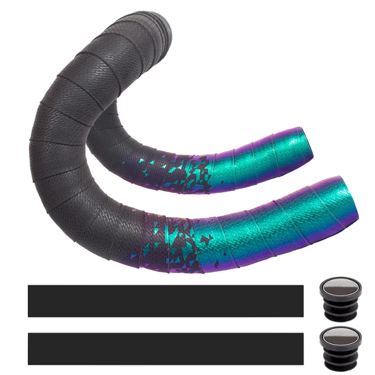 MOCNT Bicycle Handlebar Tape PU Road Bike Handlebar Grip Tape Cycling Bike Handlebar Wrap Comfortable Non Slip Shock Absorbent Racing Handlebar Tape Gradient Green Purple